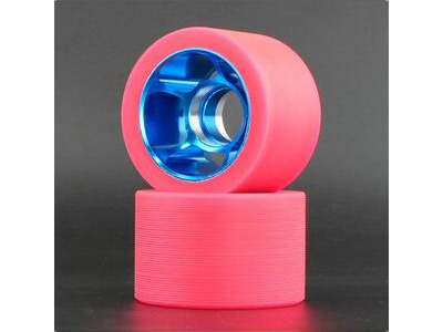 Bont Royal Assassin Roller Skate Wheels, 59mm 59mm Fluoro Pink / Blue 92a  click to zoom image