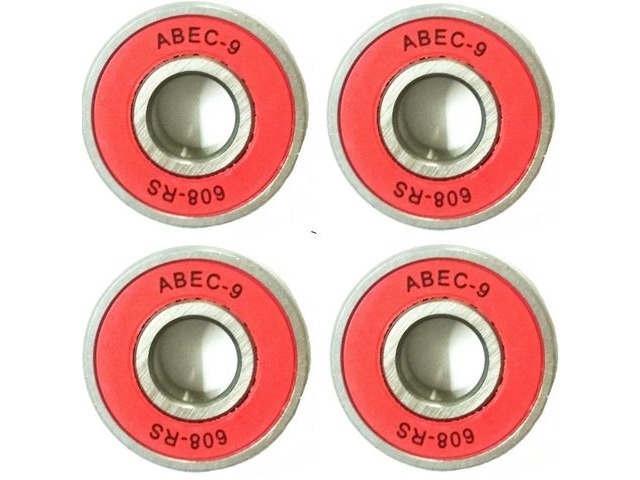 RDS ABEC 9 Red Bearings x 4 click to zoom image