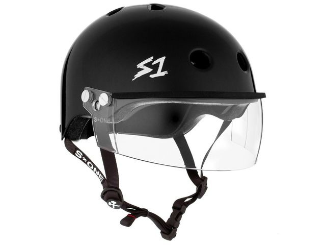 S1 Lifer Helmet inc Visor Black Gloss click to zoom image