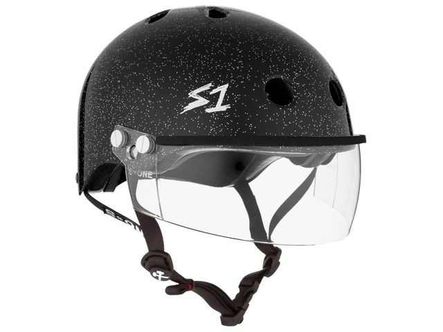 S1 Lifer Helmet inc Visor Black Glitter click to zoom image