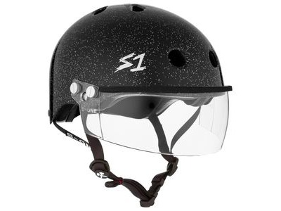 S1 Lifer Helmet inc Visor Black Glitter 