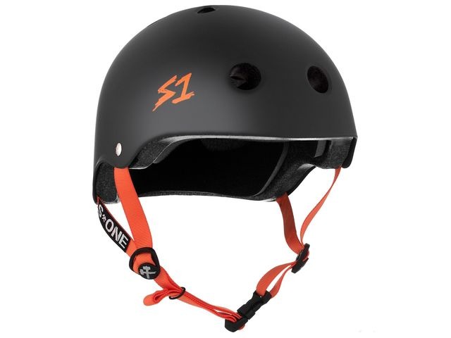 S1 Lifer Helmet Black Matt inc Orange Strap click to zoom image