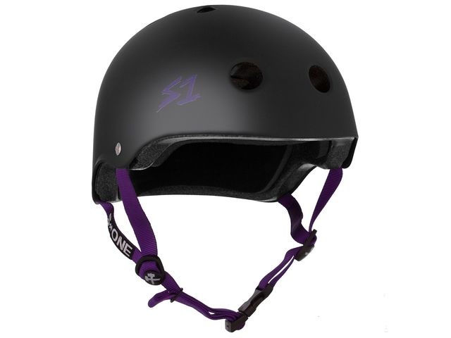 S1 Lifer Helmet Black Matt inc Purple Strap click to zoom image
