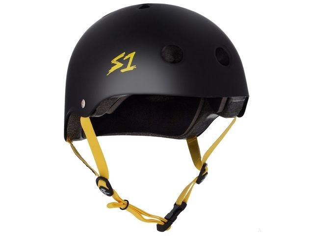 S1 Lifer Helmet Black Matt inc Yellow Strap click to zoom image