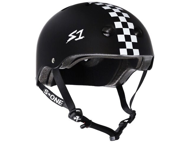 S1 Lifer Helmet Matt Black with White Checker click to zoom image