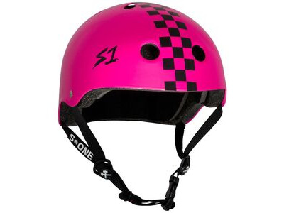 S1 Lifer Helmet Pink Gloss with Black Checker