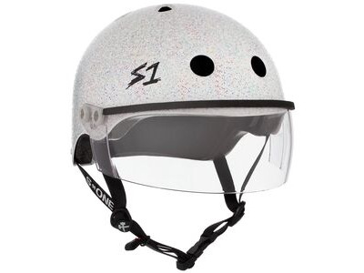 S1 Lifer Helmet inc Visor White Glitter
