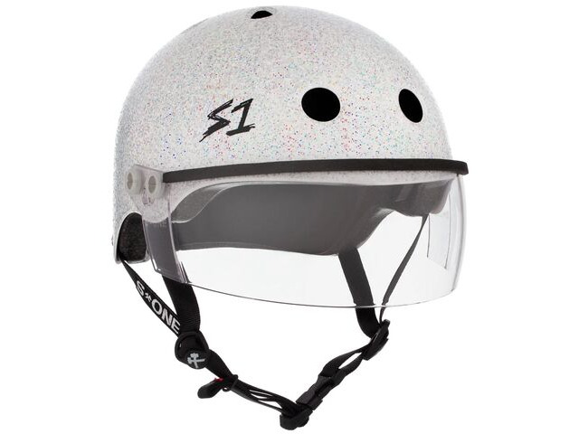 S1 Lifer Helmet inc Visor White Glitter click to zoom image