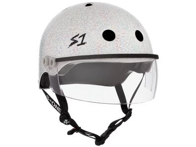 S1 Lifer Helmet inc Visor White Glitter 