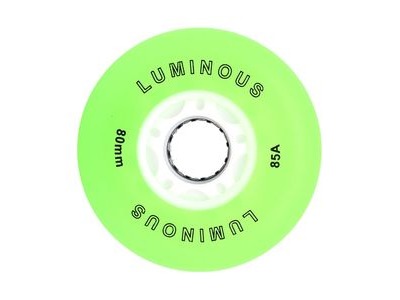 Luminous Wheels Inline LED Wheels 72mm (4 Pk) 72mm Green/White  click to zoom image