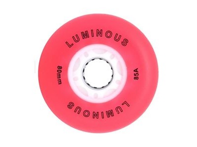 Luminous Wheels Inline LED Wheels 76mm (4 Pk) 76mm Red/White  click to zoom image