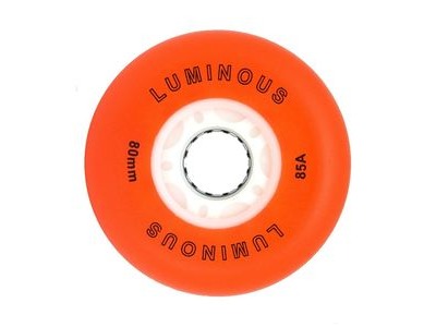 Luminous Wheels Inline LED Wheels 76mm (4 Pk) 76mm Orange/White  click to zoom image