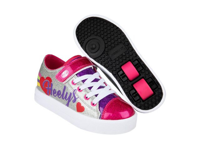 Heelys Snazzy X2 Silver/Rainbow/Heart click to zoom image