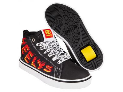 Heelys Racer 20 Mid Black White Red Yellow Flame