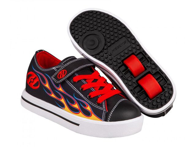 Heelys Snazzy X2 Black Yellow Red Flame click to zoom image