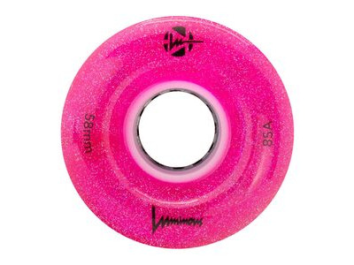 Luminous Wheels Light Up Quad Wheels (4 Pack) 58mm Pink Glitter 85a  click to zoom image