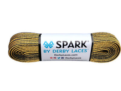 Derby Laces Spark Laces 108" 108" Gold & Black  click to zoom image