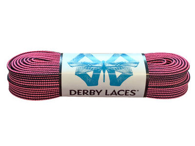 Derby Laces Waxed Roller Derby Laces 72" 72" Black & Hot Pink Stripe  click to zoom image