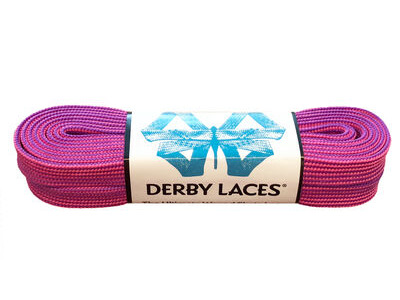 Derby Laces Waxed Roller Derby Laces 72" 72" Purple & Hot Pink Stripe  click to zoom image