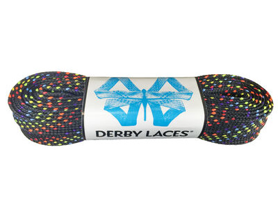 Derby Laces Waxed Roller Derby Laces 72" 72" Rainbow Black  click to zoom image