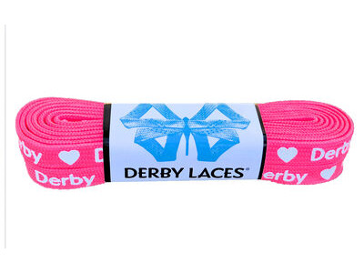 Derby Laces Waxed Roller Derby Laces 72" 72" Hot Pink Heart Derby  click to zoom image