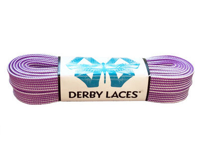 Derby Laces Waxed Roller Derby Laces 108" 108" Purple & White Stripe  click to zoom image