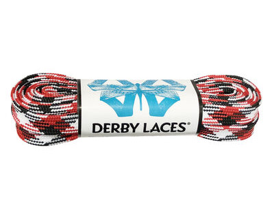 Derby Laces Waxed Roller Derby Laces 108" 108" Red, White & Black  click to zoom image