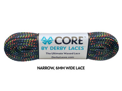 Derby Laces CORE 6mm Wide Laces 72" 72" Rainbow Black  click to zoom image