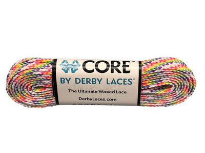 Derby Laces CORE 6mm Wide Laces 72" 72" Rainbow White  click to zoom image