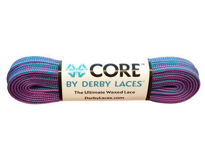 Derby Laces CORE 6mm Wide Laces 108" 108" Purple & Teal Stripe  click to zoom image