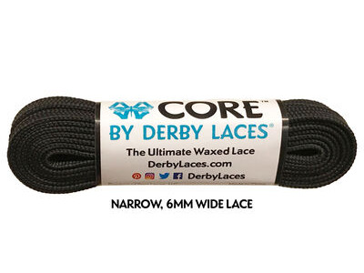 Derby Laces CORE 6mm Wide Laces 120" 120" Black  click to zoom image