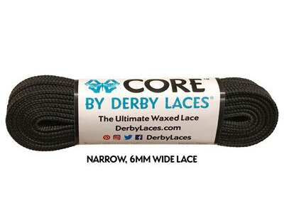 Derby Laces CORE 6mm Wide Laces 96" 96" Black  click to zoom image