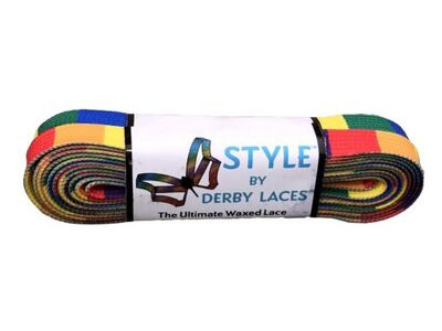 Derby Laces Style Laces 10mm Laces 72" Rainbow Block  click to zoom image
