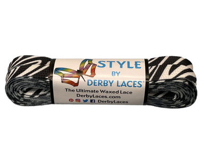 Derby Laces Style Laces 10mm Laces 96" 96" Zebra  click to zoom image
