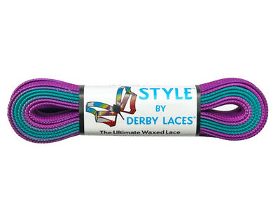 Derby Laces Style Laces 10mm Laces 96" 96" Ombre Purple Teal  click to zoom image
