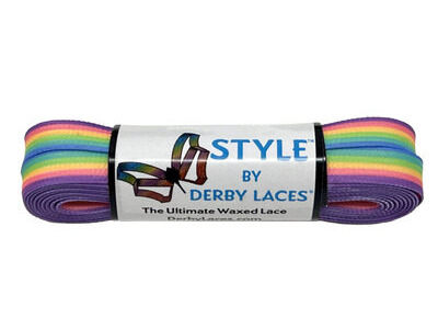 Derby Laces Style Laces 10mm Laces 96" 96" Pastel Rainbow  click to zoom image