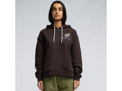 Santa Cruz Singular Script Front Zip Hood - Ground coffee click to zoom image