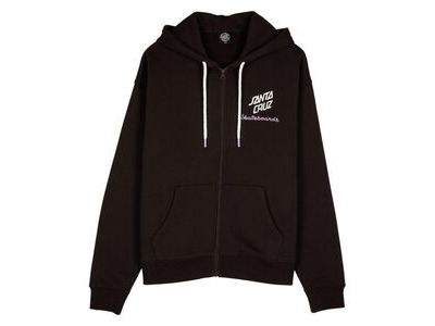 Santa Cruz Singular Script Front Zip Hood - Ground coffee