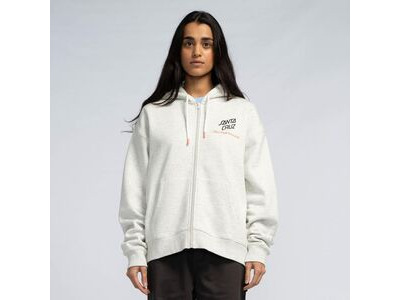 Santa Cruz Singular Script Front Zip Hood - Athletic Heather click to zoom image