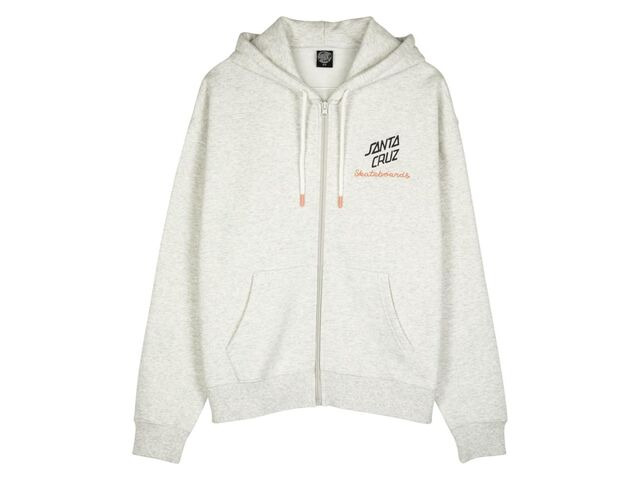 Santa Cruz Singular Script Front Zip Hood - Athletic Heather click to zoom image