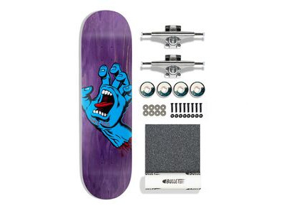 Santa Cruz Complete Kit Screaming Hand w Krux and OJ 8.375" Purple  click to zoom image