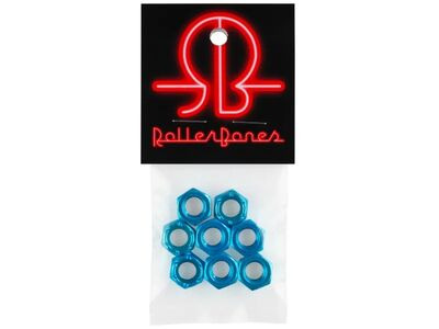 Rollerbones 8mm Axle Nuts 8mm Turquoise  click to zoom image