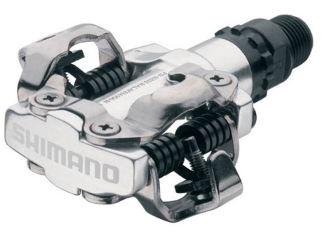 Shimano PD-M520 MTB SPD pedals - two sided mechanism, silver click to zoom image